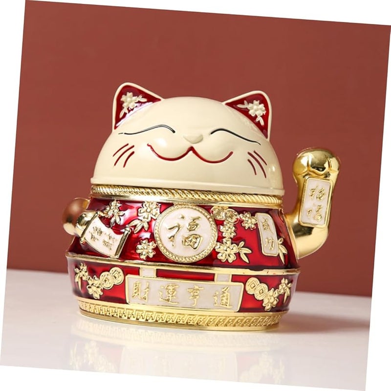 منفضة سجائر على شكل قطعة أثرية قديمة بغطاء، من سبيكة معدنية، زينة مكتبية مقاومة للرياح مغطاة للمنزل والمكتب - Image 4